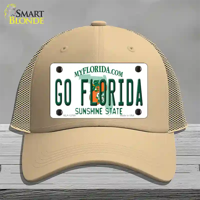 Go Florida Novelty License Plate Hat Mesh / Khaki