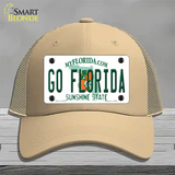 Go Florida Novelty License Plate Hat Mesh / Khaki