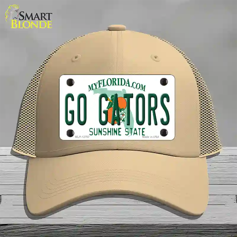 Go Gators Novelty License Plate Hat Mesh / Khaki