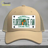 Florida State Fan Novelty License Plate Hat Mesh / Khaki