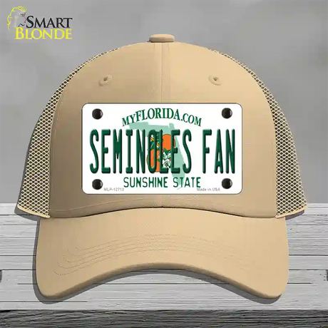 Seminoles Fan Novelty License Plate Hat Mesh / Khaki