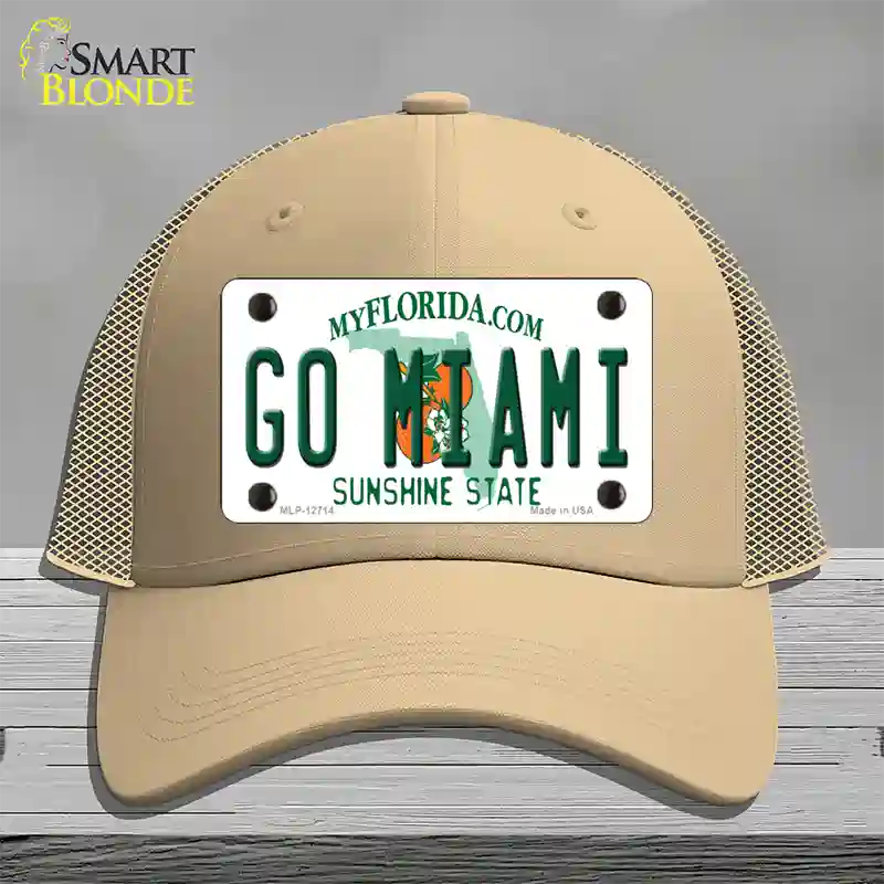 Go Miami Novelty License Plate Hat Mesh / Khaki