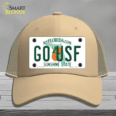 Go USF Novelty License Plate Hat Mesh / Khaki