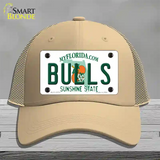 Bulls Novelty License Plate Hat Mesh / Khaki