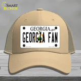 Georgia Fan Novelty License Plate Hat Mesh / Khaki