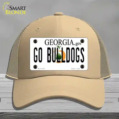 Go Bulldogs Georgia Novelty License Plate Hat Mesh / Khaki