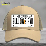 Bulldogs Fan Georgia Novelty License Plate Hat Mesh / Khaki