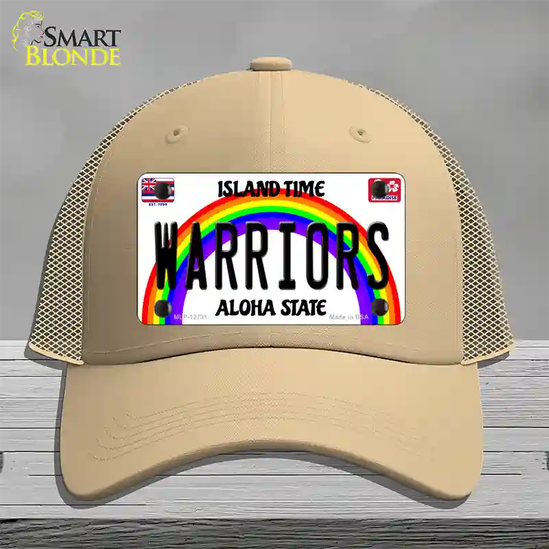 Warriors Novelty License Plate Hat Mesh / Khaki