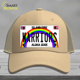 Warriors Novelty License Plate Hat Mesh / Khaki