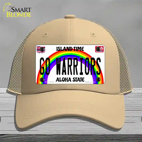 Go Warriors Novelty License Plate Hat Mesh / Khaki