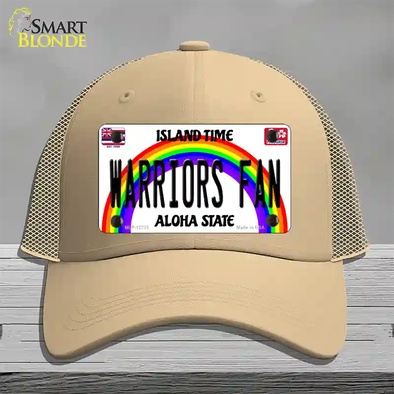 Warriors Fan Novelty License Plate Hat Mesh / Khaki