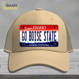 Go Boise State Novelty License Plate Hat Mesh / Khaki