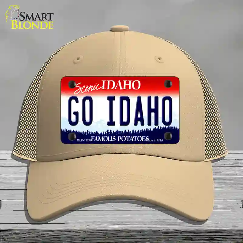 Go Idaho Novelty License Plate Hat Mesh / Khaki