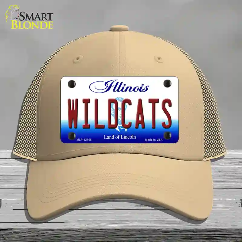 Wildcats Novelty License Plate Hat Mesh / Khaki