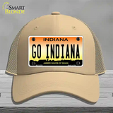 Go Indiana Novelty License Plate Hat Tag Mesh / Khaki