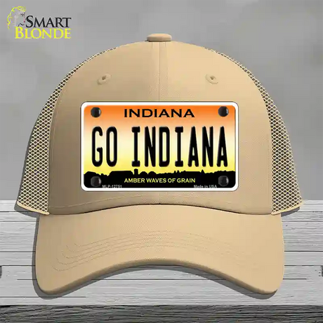 Go Indiana Novelty License Plate Hat Tag Mesh / Khaki