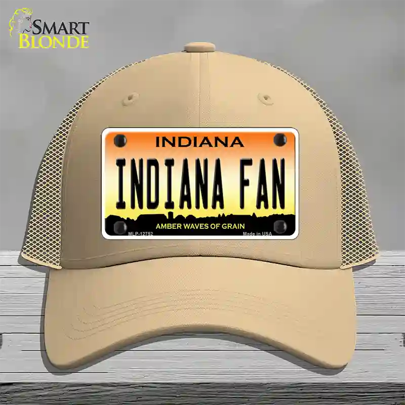 Indiana Fan Novelty License Plate Hat Tag Mesh / Khaki