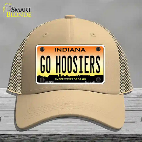 Go Hoosiers Novelty License Plate Hat Tag Mesh / Khaki