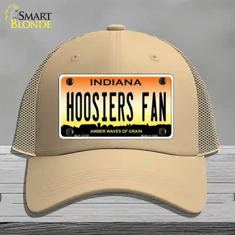 Hoosiers Fan Novelty License Plate Hat Tag Mesh / Khaki