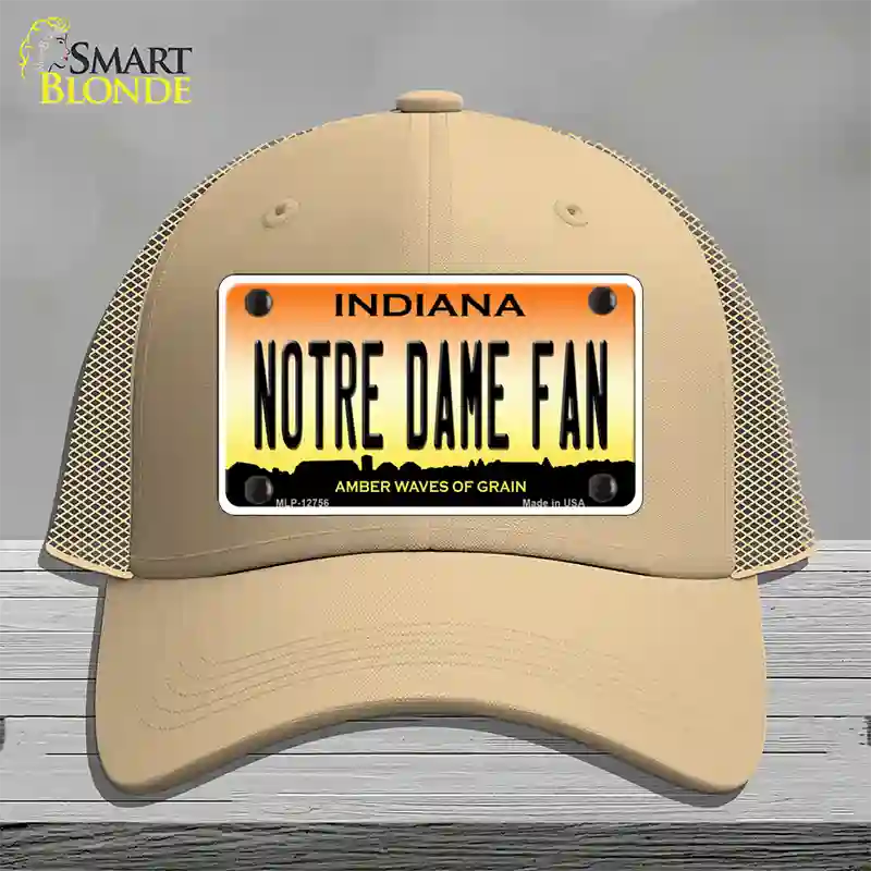 Notre Dame Fan Novelty License Plate Hat Tag Mesh / Khaki