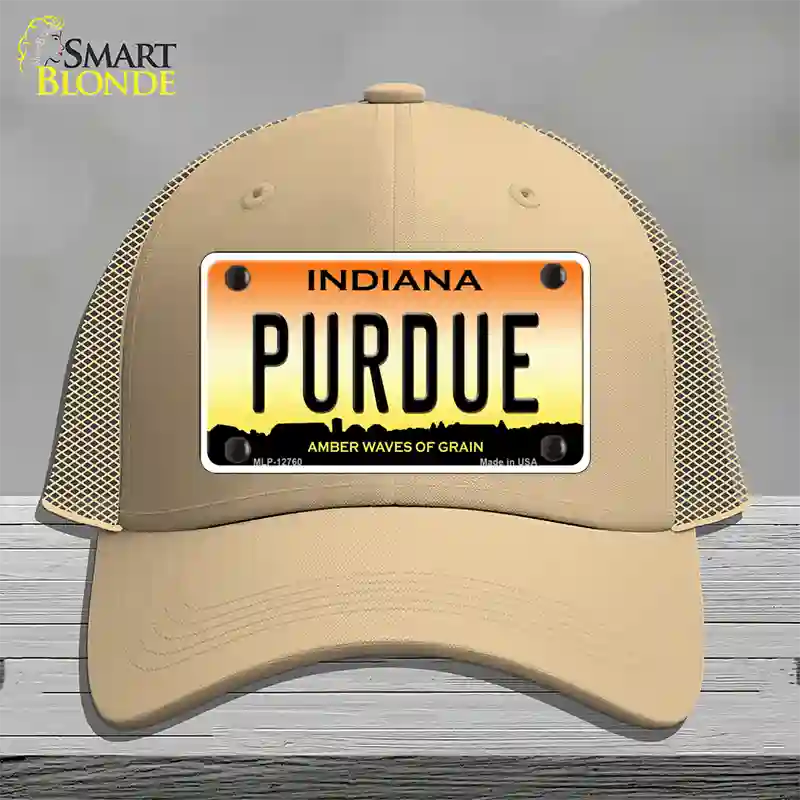 Purdue Novelty License Plate Hat Tag Mesh / Khaki