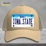 Iowa State Novelty License Plate Hat Tag Mesh / Khaki