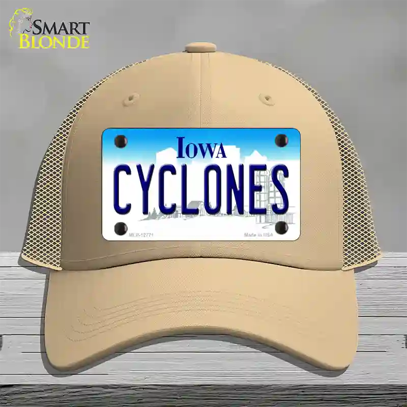 Cyclones Novelty License Plate Hat Tag Mesh / Khaki