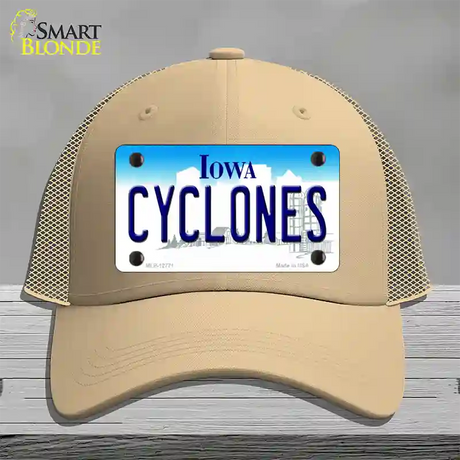 Cyclones Novelty License Plate Hat Tag Mesh / Khaki