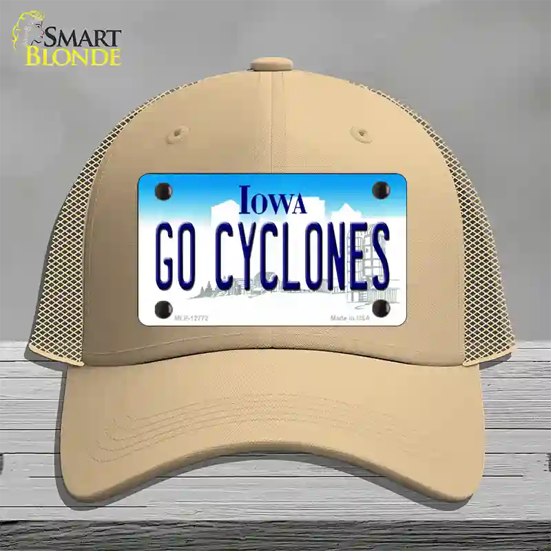 Go Cyclones Novelty License Plate Hat Tag Mesh / Khaki