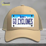 Go Cyclones Novelty License Plate Hat Tag Mesh / Khaki