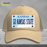 Go Kansas State Novelty License Plate Hat Tag Mesh / Khaki