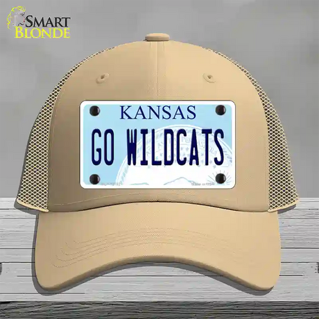 Go Wildcats Kansas Novelty License Plate Hat Tag Mesh / Khaki