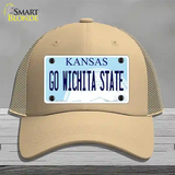 Go Wichita State Novelty License Plate Hat Tag Mesh / Khaki