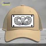 Parachute Badge Novelty License Plate Hat Mesh / Khaki