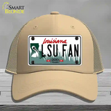 LSU Fan Novelty License Plate Hat Tag Mesh / Khaki