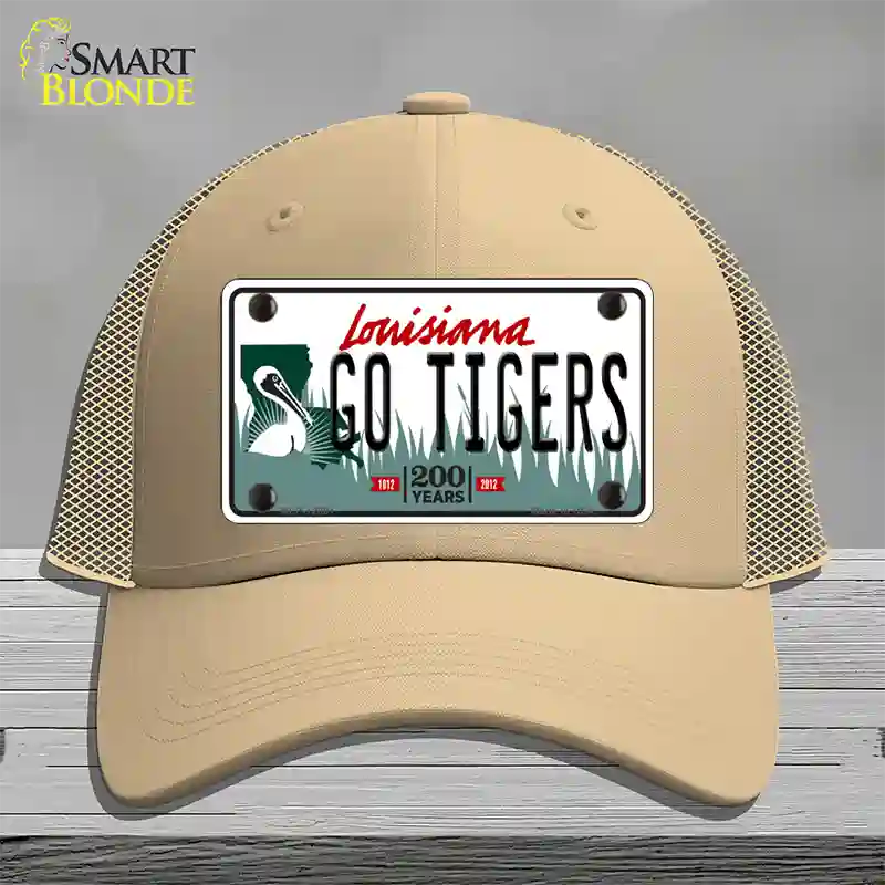 Louisiana Go Tigers Novelty License Plate Hat Tag Mesh / Khaki