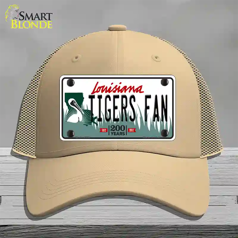 Louisiana Tigers Fan Novelty License Plate Hat Tag Mesh / Khaki