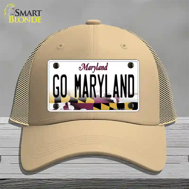 Go Maryland Novelty License Plate Hat Tag Mesh / Khaki