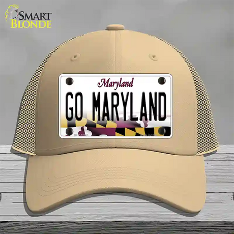 Go Maryland Novelty License Plate Hat Tag Mesh / Khaki