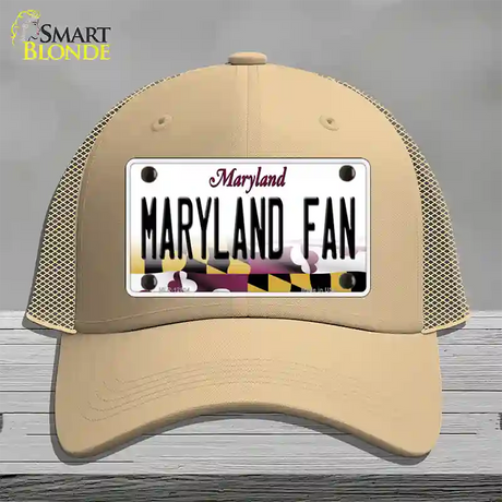 Maryland Fan Novelty License Plate Hat Tag Mesh / Khaki