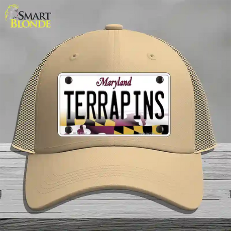 Terrapins Novelty License Plate Hat Tag Mesh / Khaki