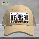 Terrapins Fan Novelty License Plate Hat Tag Mesh / Khaki