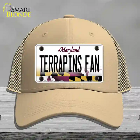 Terrapins Fan Novelty License Plate Hat Tag Mesh / Khaki