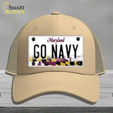 Go Navy Novelty License Plate Hat Tag Mesh / Khaki