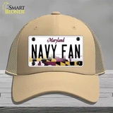 Navy Fan Novelty License Plate Hat Tag Mesh / Khaki