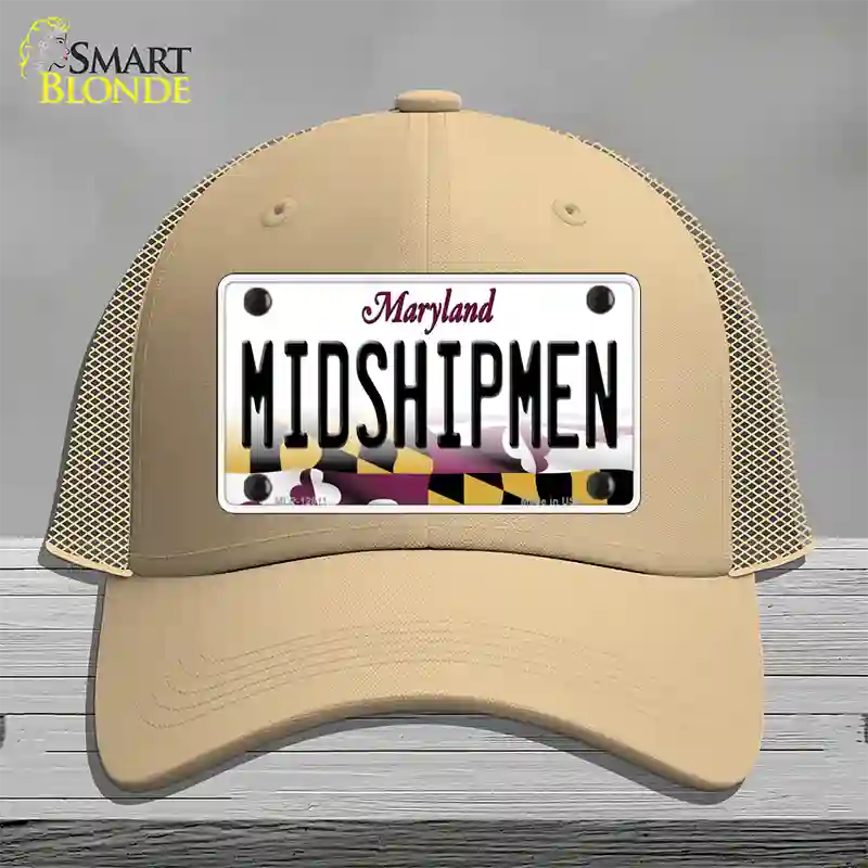 Midshipmen Novelty License Plate Hat Tag Mesh / Khaki