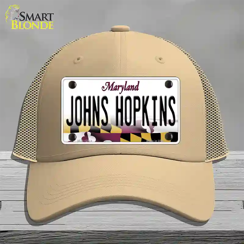 Johns Hopkins Novelty License Plate Hat Tag Mesh / Khaki