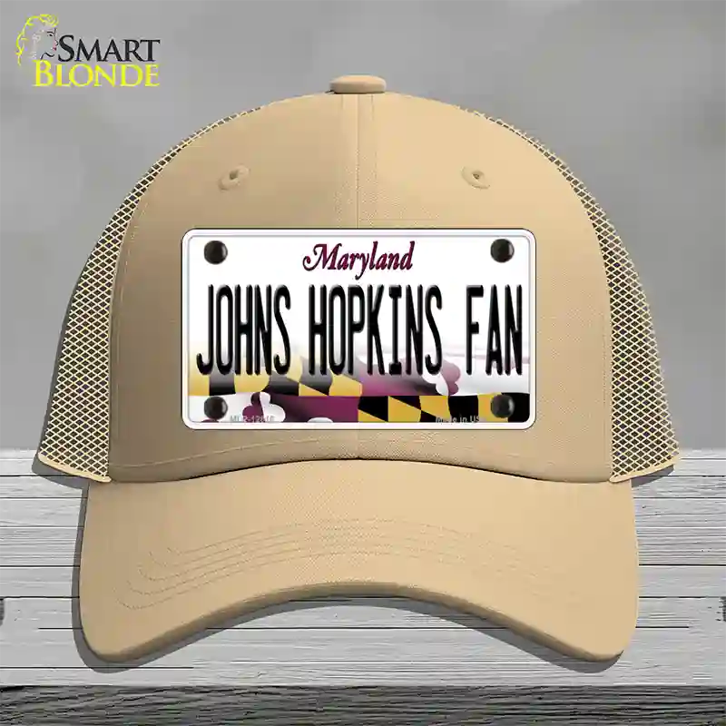 Johns Hopkins Fan Novelty License Plate Hat Mesh / Khaki