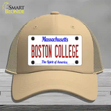 Boston College Novelty License Plate Hat Mesh / Khaki