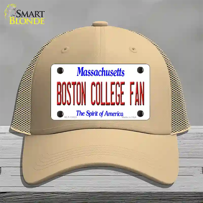 Boston College Fan Novelty License Plate Hat Mesh / Khaki